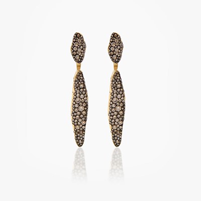 BABY MALAK FLOURISH CHAMPAGNE FULL LONG MARQUISE EARRINGS